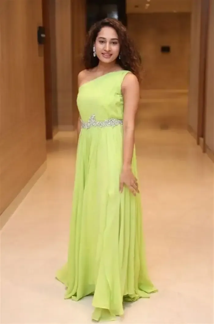 Indian Actress Pooja Ramachandran Images in Long Green Gown